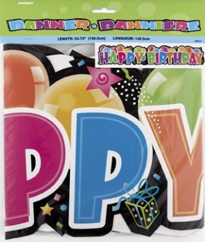Bn-OSI-20 'Happy Birthday' Banner – 185 X 89,9 Cm, Stoff, Wiederverwendbar